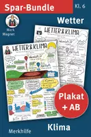 Vorschau - Mal- und Bastelvorlagen - Lernplakat und AB, Spar-Bundle Wetter & Klima, Klasse 6, Erdkunde, Lückentext - Deckblatt