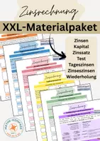 Vorschau - Unterrichtsreihen - Zinsrechnung: Materialpaket - Zinsen, Kapital, Zinssatz, Tageszinsen, Zinseszinsen, Test, Wiederholungen - Deckblatt
