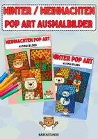 Vorschau - Mal- und Bastelvorlagen - Winter / Weihnachten Pop Art Ausmalbilder (Kunst Vertretung) - Deckblatt