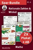 Vorschau - Mal- und Bastelvorlagen - Lernplakate und ABs Spar-Bundle Winkel, Rationale Zahlen, Mathe, Kl. 6 - Deckblatt
