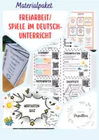 Vorschau - Unterrichtsreihen - Materialpaket Freiarbeitsmaterial/Spiele im Deutschunterricht - Deckblatt