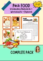 Vista previa - Hojas de trabajo - Pack “Food” – Vocabulario en Inglés con Flashcards, Fichas y Flipbook (1º–2º Primaria) - Portada