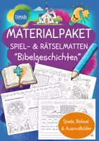 Vorschau - Stundenentwürfe - Materialpaket - Spiel- & Rätselmatten Religion "Bibelgeschichten" | Religion Klasse 2 | Religion Klasse 3 | Religion Klasse 4 | Religion Grundschule - Deckblatt
