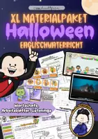 Vorschau - Unterrichtsreihen - Halloween Englisch | XL Materialpaket | Englischunterricht | Klasse 5 - 7 | Listening, Wortschatz, Speaking - Deckblatt