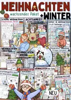Vorschau - Arbeitsblätter - Winter ☃️🧣 & Weihnachten 🎅🏽 - wachsendes XL Paket + Weihnachtsgrüße - Deckblatt