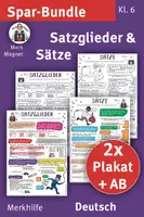 Vorschau - Mal- und Bastelvorlagen - Lernplakate und ABs Spar-Bundle Satzglieder, Sätze, Deutsch, Kl. 6, AB - Deckblatt