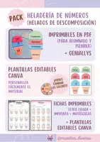 Vista previa - Hojas de trabajo - Pack Heladería de números (Helados de descomposición) - Portada