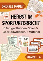 Vorschau - Stundenentwürfe - Herbst-Komplettpaket Sport: 10 fertige Stunden + Stationskarten, Spiele & Cooldown-Materialien – alles für sofort einsetzbare Unterrichtsstunden - Deckblatt