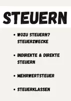 Vorschau - Arbeitsblätter - Materialpaket - Steuern - Deckblatt