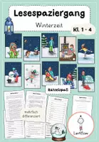 Vorschau - Arbeitsblätter - Lesespaziergang Winter Lesetraining | Klasse 1 - 4 #rabattraketenzusalevester25 - Deckblatt