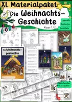 Vorschau - Arbeitsblätter - Weihnachtsgeschichte XL Materialpaket 1. 2. Klasse Weihnachten Ethik Religion - Deckblatt