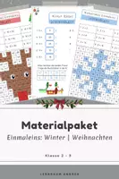 Vorschau - Stationenlernen - Materialpaket Winter- & Weihnachts-Einmaleins: 2er, 5er, 10er-Malreihe | Rechnen, ausmalen & rätseln - Deckblatt
