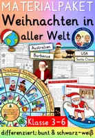 Vorschau - Unterrichtsreihen - Weihnachten in aller Welt Klasse 3-6 MATERIALPAKET Grundschule und Sekundarstufe (Weihnachten in anderen Ländern weltweit) - Deckblatt