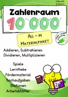 Vorschau - Stationenlernen - Materialpaket "Zahlenraum 10 000" - Deckblatt