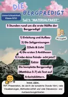 Vorschau - Arbeitsblätter - *Materialpaket* Die Bergpredigt: Teil 1-5 (Kl.9/10) - Deckblatt