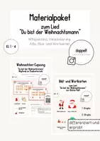 Vorschau - Arbeitsblätter - Materialpakt zum Weihnachtslied "Du bist der Weihnachtsmann" (Cupsong-Mitspielsatz, Wort-/Bildkarten) - Deckblatt
