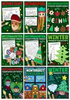 Vorschau - Arbeitsblätter - Großes Bastelpaket für die Weihnachtszeit - Kunst Materialpaket im Winter - Deckblatt