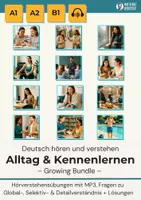 Vorschau - Unterrichtsreihen - Hörverstehen A1-B1: Alltag & Kennenlernen - Growing Bundle, Ergänzungen inklusive - Deckblatt