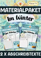 Vorschau - Arbeitsblätter - Materialpaket: Abschreibtexte - Im Winter (Klasse 1-4) - Deckblatt