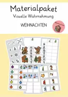 Vorschau - Fördermaterial/Inklusion - Materialpaket Weihnachten: Visuelle Wahrnehmung Klettmappen Klammerkarten - Deckblatt
