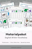 Vorschau - Arbeitsblätter - Materialpaket Winter Vocabulary: English ESL | Flashcards, I Have Who Has, Sprechspiel Winter Clothing | Winter Words für den Englischunterricht - Deckblatt