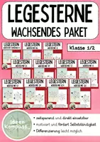Vorschau - Mal- und Bastelvorlagen - wachsendes Materialpaket - Legesterne/Lesesterne Leseförderung Rechtschreibung - Deckblatt