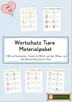 Vorschau - Arbeitsblätter - DaZ/DaF: Wortschatz Tiere Materialpaket - Deckblatt