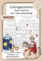 Vorschau - Arbeitsblätter - Zuhörgeschichten Sankt Martin und Laternenzeit - Hörverständnis und Werteerziehung - Deckblatt