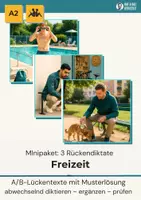 Vorschau - Stationenlernen - Freizeit Deutsch A1 – 3 interaktive Rückendiktate - Deckblatt