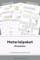 Vorschau - Spiele - Materialpaket Einmaleins: gemischt + 2er, 3er, 4er, 5er, 6er, 7er, 8er-Malreihe | Rechnen, Strategien, rätseln, verbinden & ausmalen | 2.–3. Klasse - Deckblatt