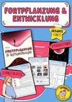 Vorschau - Arbeitsblätter - Biologie | Gesamte Einheit: "Fortpflanzung & Entwicklung“ | 22 Arbeitsblätter + Lösungen + 4 Präsentationen | Klasse 7 und 8 - Deckblatt