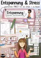 Vorschau - Arbeitsblätter - Entspannung 🧘🏼♀️ & Stress - Materialpaket (Schule & zu Hause) - Deckblatt