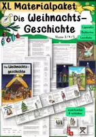 Vorschau - Arbeitsblätter - Xl Materialpaket Weihnachtsgeschichte 3. 4. 5. Klasse Ethik Weihnachten Religion - Deckblatt