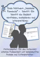 Vorschau - Arbeitsblätter - Materialpaket - Erich Kästner: ,‚Sachliche Romanze” – Schritt für Schritt ein Gedicht verstehen und untersuche - Deckblatt