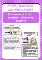Vorschau - Arbeitsblätter - Materialpaket - Fabeltraining Klasse 5: Schreiben, Analysieren, Bewerten - Deckblatt
