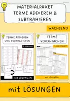 Vorschau - Spiele - Materialpaket: Terme addieren und subtrahieren - Deckblatt