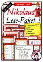 Vorschau - Arbeitsblätter - Materialpaket NIKOLAUS | Leseübungen - Deckblatt