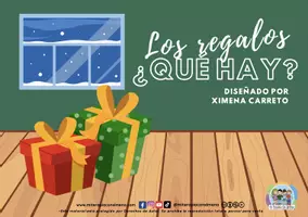 Vista previa - Hojas de trabajo - ¿Qué hay en los regalos y esferas de Navidad? PAQUETE PDF Y POWER POINT - Portada