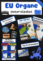 Vorschau - Arbeitsblätter - EU-Organe Materialpaket: Kommission, Parlament, Gerichtshof & EU-Rat - Deckblatt