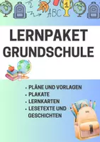 Vorschau - Mal- und Bastelvorlagen - Lernpaket Grundschule – Vorlagen, Plakate, Lernkarten & Lesetexte - Deckblatt
