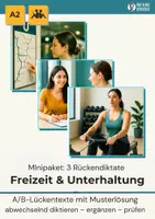 Vorschau - Arbeitsblätter - Freizeit und Unterhaltung Deutsch A2, 3 interaktive Rückendiktate für den DAF/DAZ-Unterricht - Deckblatt