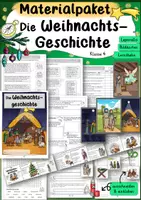 Vorschau - Arbeitsblätter - Materialpaket Weihnachtsgeschichte 4. 5. Klasse Weihnachten Freiarbeitsmaterial Lerntheke Arbeitsheft Ethik Religion Xmas - Deckblatt
