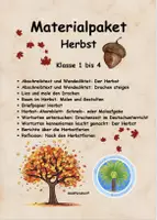 Vorschau - Arbeitsblätter - 🍂 Materialpaket Herbst – für die Klassen 1 bis 4 - Deckblatt