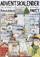 Vorschau - Mal- und Bastelvorlagen - DIY Adventskalender Sammlung - wachsendes Materialpaket / Advent - Deckblatt