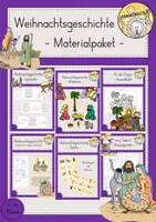 Vorschau - Stundenentwürfe - Weihnachtsgeschichte Jesus Geburt Materialpaket - Deckblatt