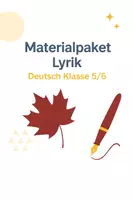 Vorschau - Arbeitsblätter - Thema Gedichte: DEIN Materialpaket für Klasse 5-6 - Deckblatt