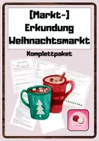 Vorschau - Stundenentwürfe - Materialpaket Weihnachtsmarkterkundung / Markterkundung / Weihnachten - Deckblatt