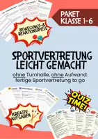 Vorschau - Stundenentwürfe - stressfreie Sport Vertretung: Bewegung, Kreativität & Spaß ohne Turnhalle (Klasse 1-6) - Deckblatt
