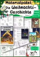 Vorschau - Arbeitsblätter - Materialpaket Weihnachtsgeschichte 1. Klasse Weihnachten Arbeitsheft Lerntheke Freiarbeitsmaterial Ethik Religion Xmas - Deckblatt