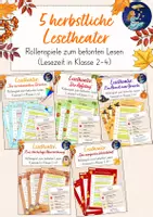 Vorschau - Arbeitsblätter - Bundle: 5 Herbstliche Lesetheater (Dialoglesen, Vorlesetheater Lesezeit) - Deckblatt
